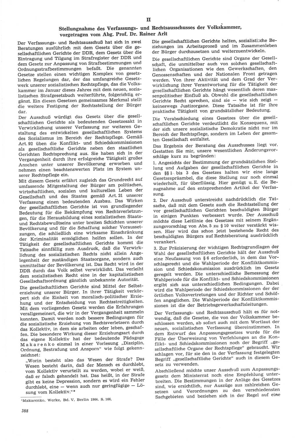Neue Justiz (NJ), Zeitschrift für Recht und Rechtswissenschaft [Deutsche Demokratische Republik (DDR)], 22. Jahrgang 1968, Seite 388 (NJ DDR 1968, S. 388)