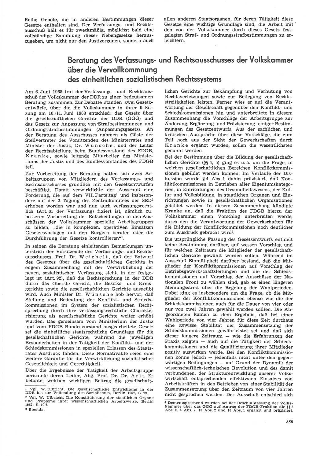 Neue Justiz (NJ), Zeitschrift für Recht und Rechtswissenschaft [Deutsche Demokratische Republik (DDR)], 22. Jahrgang 1968, Seite 389 (NJ DDR 1968, S. 389)