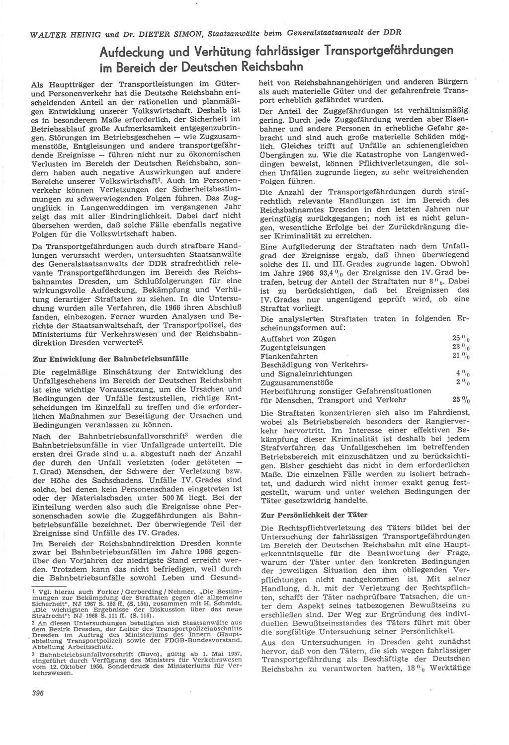 Neue Justiz (NJ), Zeitschrift für Recht und Rechtswissenschaft [Deutsche Demokratische Republik (DDR)], 22. Jahrgang 1968, Seite 396 (NJ DDR 1968, S. 396)