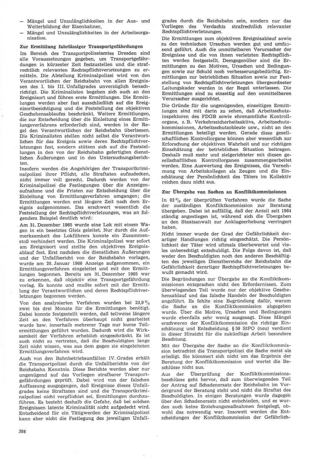 Neue Justiz (NJ), Zeitschrift für Recht und Rechtswissenschaft [Deutsche Demokratische Republik (DDR)], 22. Jahrgang 1968, Seite 398 (NJ DDR 1968, S. 398)