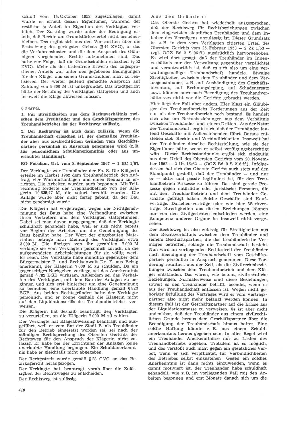 Neue Justiz (NJ), Zeitschrift für Recht und Rechtswissenschaft [Deutsche Demokratische Republik (DDR)], 22. Jahrgang 1968, Seite 410 (NJ DDR 1968, S. 410)