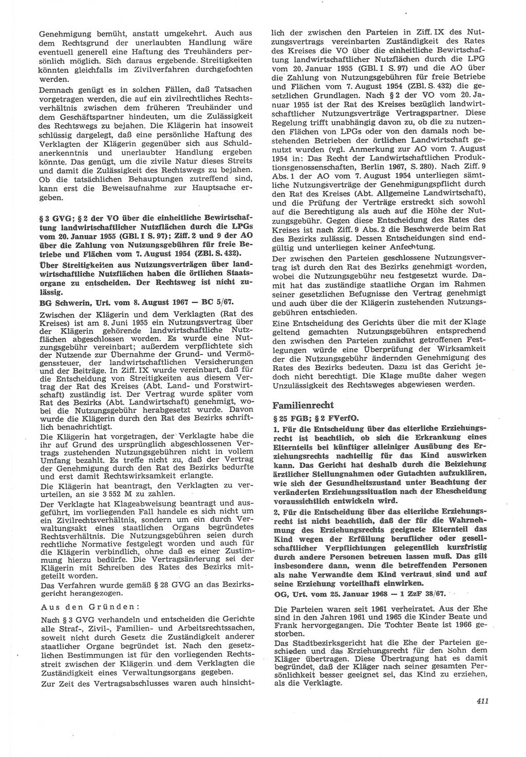 Neue Justiz (NJ), Zeitschrift für Recht und Rechtswissenschaft [Deutsche Demokratische Republik (DDR)], 22. Jahrgang 1968, Seite 411 (NJ DDR 1968, S. 411)