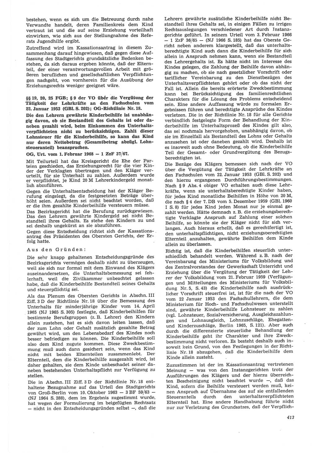 Neue Justiz (NJ), Zeitschrift für Recht und Rechtswissenschaft [Deutsche Demokratische Republik (DDR)], 22. Jahrgang 1968, Seite 413 (NJ DDR 1968, S. 413)