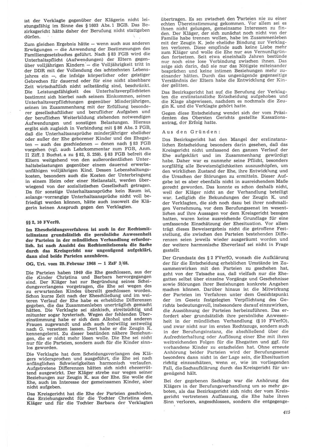 Neue Justiz (NJ), Zeitschrift für Recht und Rechtswissenschaft [Deutsche Demokratische Republik (DDR)], 22. Jahrgang 1968, Seite 415 (NJ DDR 1968, S. 415)