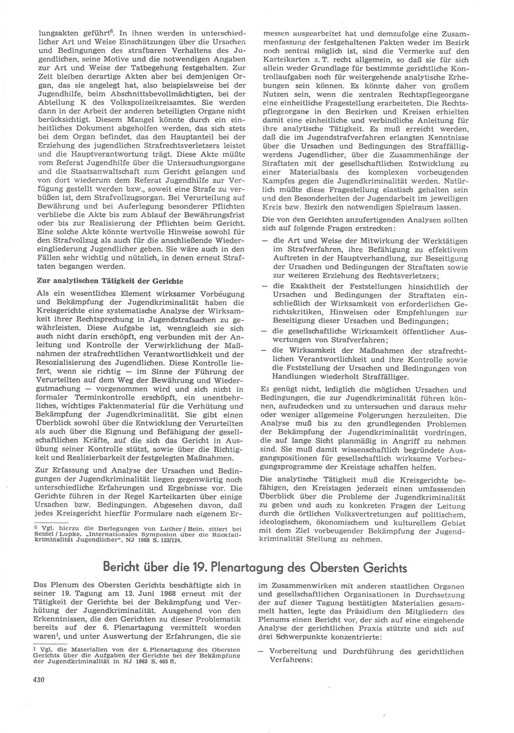 Neue Justiz (NJ), Zeitschrift für Recht und Rechtswissenschaft [Deutsche Demokratische Republik (DDR)], 22. Jahrgang 1968, Seite 430 (NJ DDR 1968, S. 430)