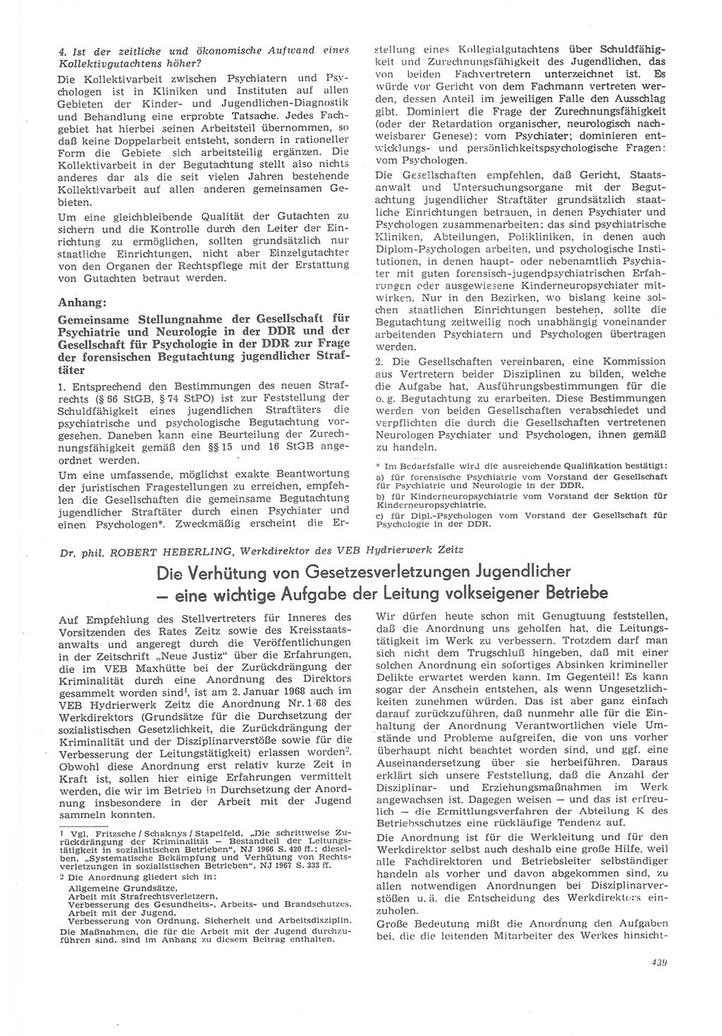 Neue Justiz (NJ), Zeitschrift für Recht und Rechtswissenschaft [Deutsche Demokratische Republik (DDR)], 22. Jahrgang 1968, Seite 439 (NJ DDR 1968, S. 439)