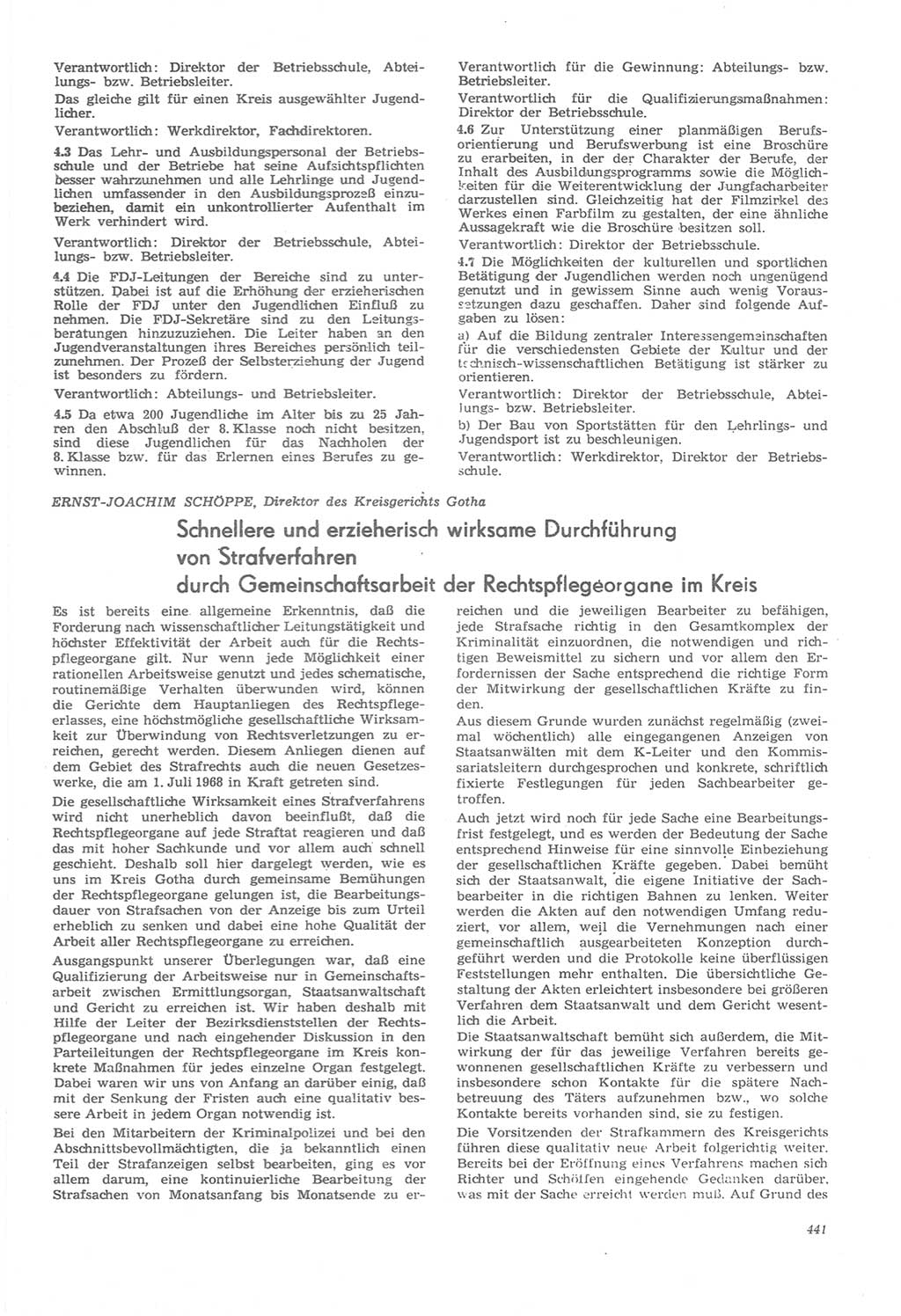 Neue Justiz (NJ), Zeitschrift für Recht und Rechtswissenschaft [Deutsche Demokratische Republik (DDR)], 22. Jahrgang 1968, Seite 441 (NJ DDR 1968, S. 441)