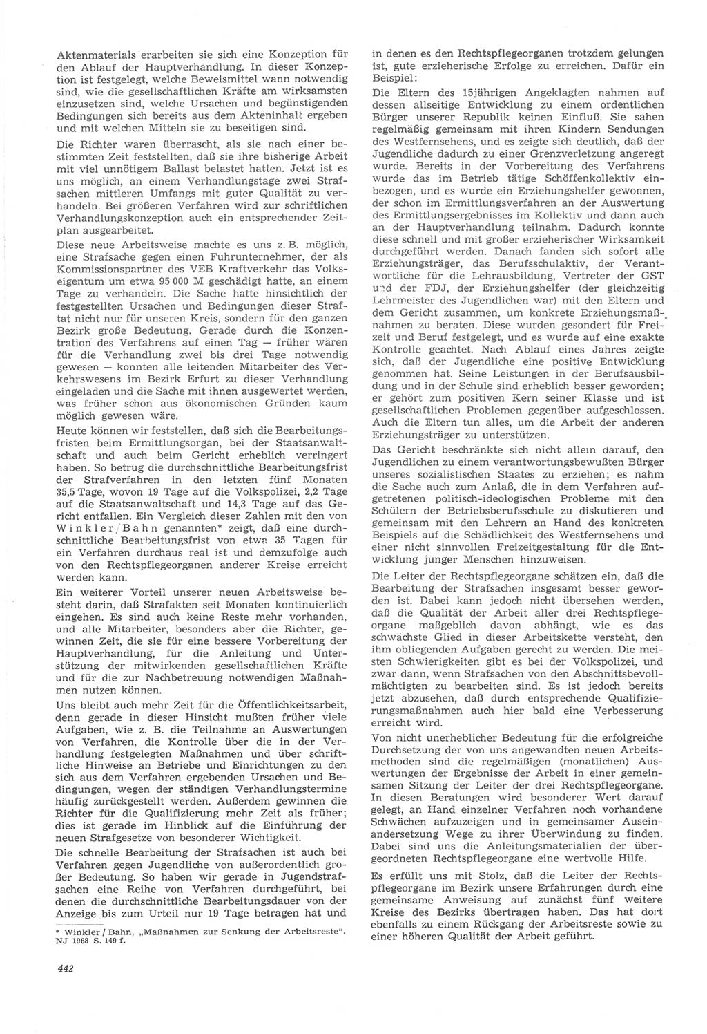 Neue Justiz (NJ), Zeitschrift für Recht und Rechtswissenschaft [Deutsche Demokratische Republik (DDR)], 22. Jahrgang 1968, Seite 442 (NJ DDR 1968, S. 442)