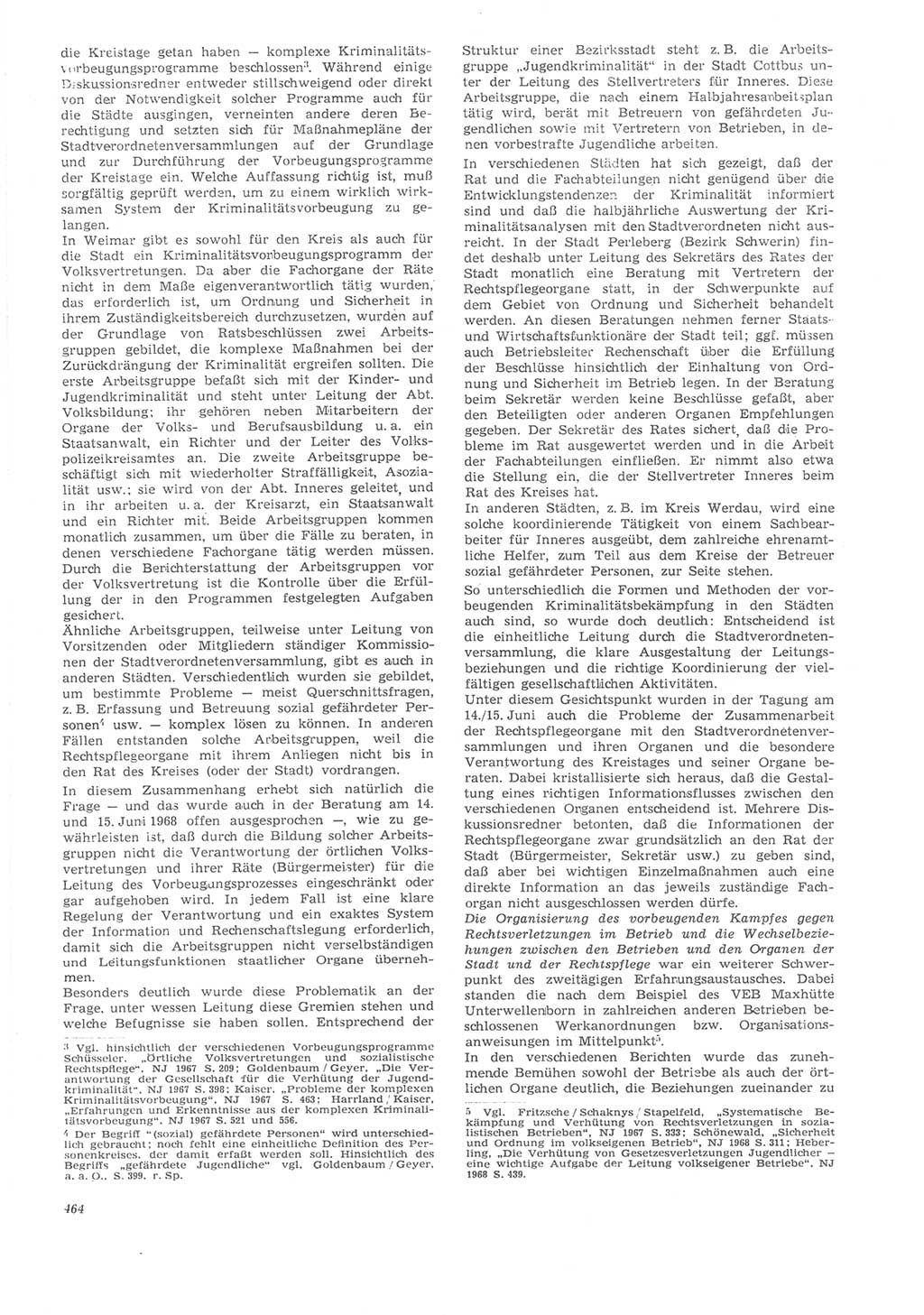 Neue Justiz (NJ), Zeitschrift für Recht und Rechtswissenschaft [Deutsche Demokratische Republik (DDR)], 22. Jahrgang 1968, Seite 464 (NJ DDR 1968, S. 464)