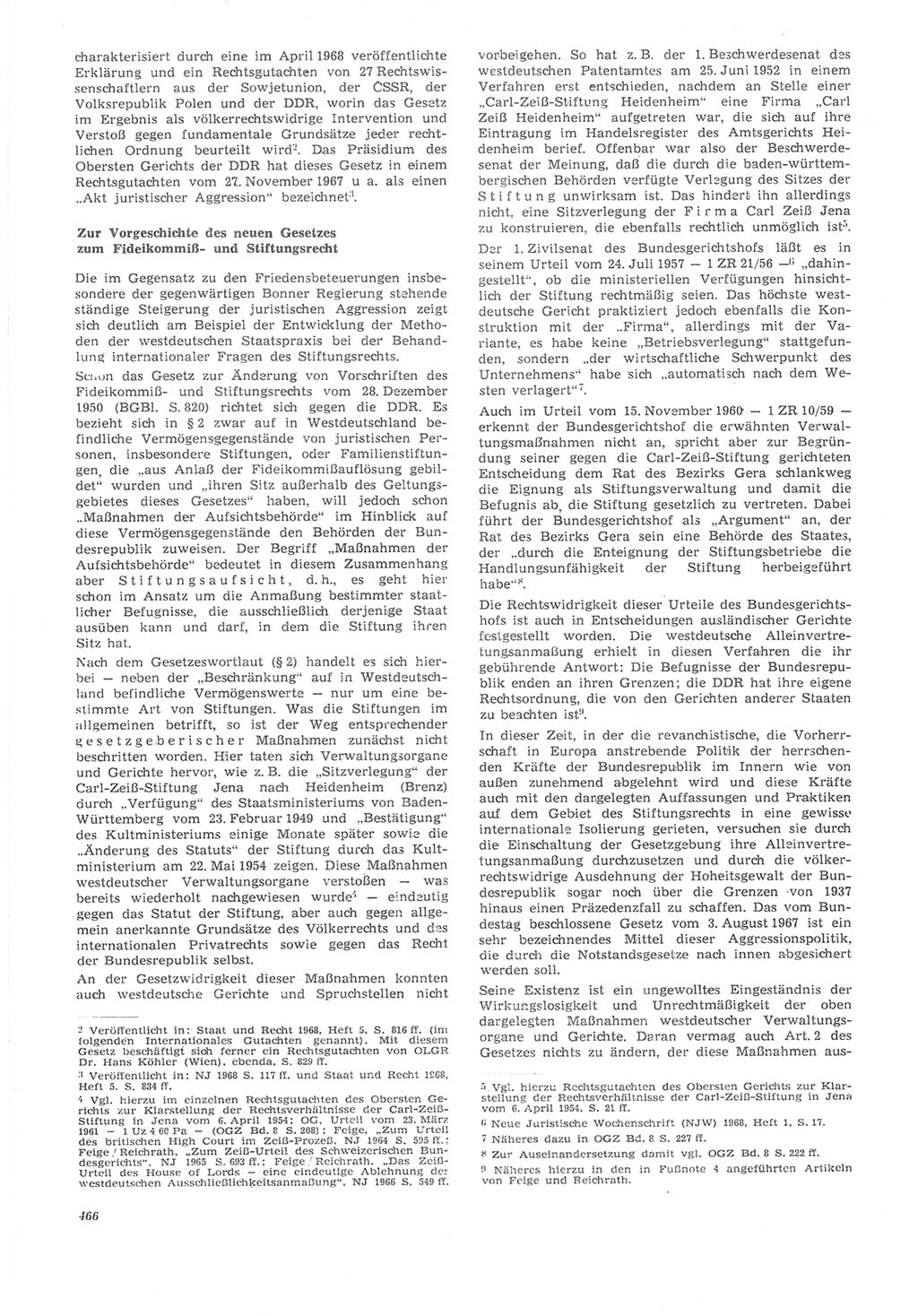 Neue Justiz (NJ), Zeitschrift für Recht und Rechtswissenschaft [Deutsche Demokratische Republik (DDR)], 22. Jahrgang 1968, Seite 466 (NJ DDR 1968, S. 466)