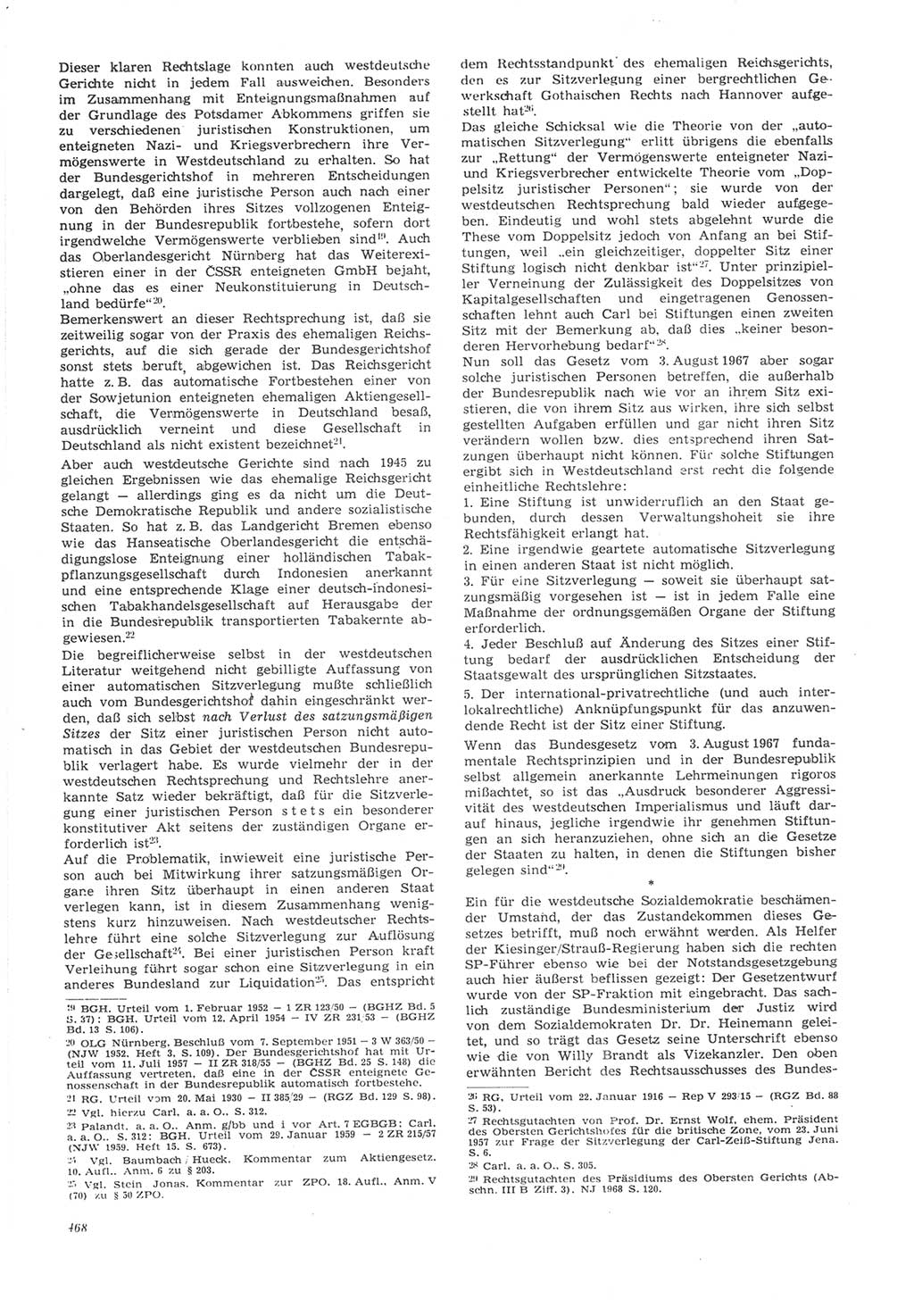 Neue Justiz (NJ), Zeitschrift für Recht und Rechtswissenschaft [Deutsche Demokratische Republik (DDR)], 22. Jahrgang 1968, Seite 468 (NJ DDR 1968, S. 468)