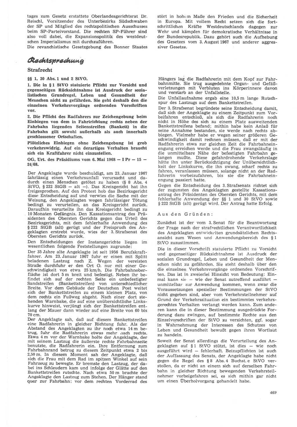 Neue Justiz (NJ), Zeitschrift für Recht und Rechtswissenschaft [Deutsche Demokratische Republik (DDR)], 22. Jahrgang 1968, Seite 469 (NJ DDR 1968, S. 469)