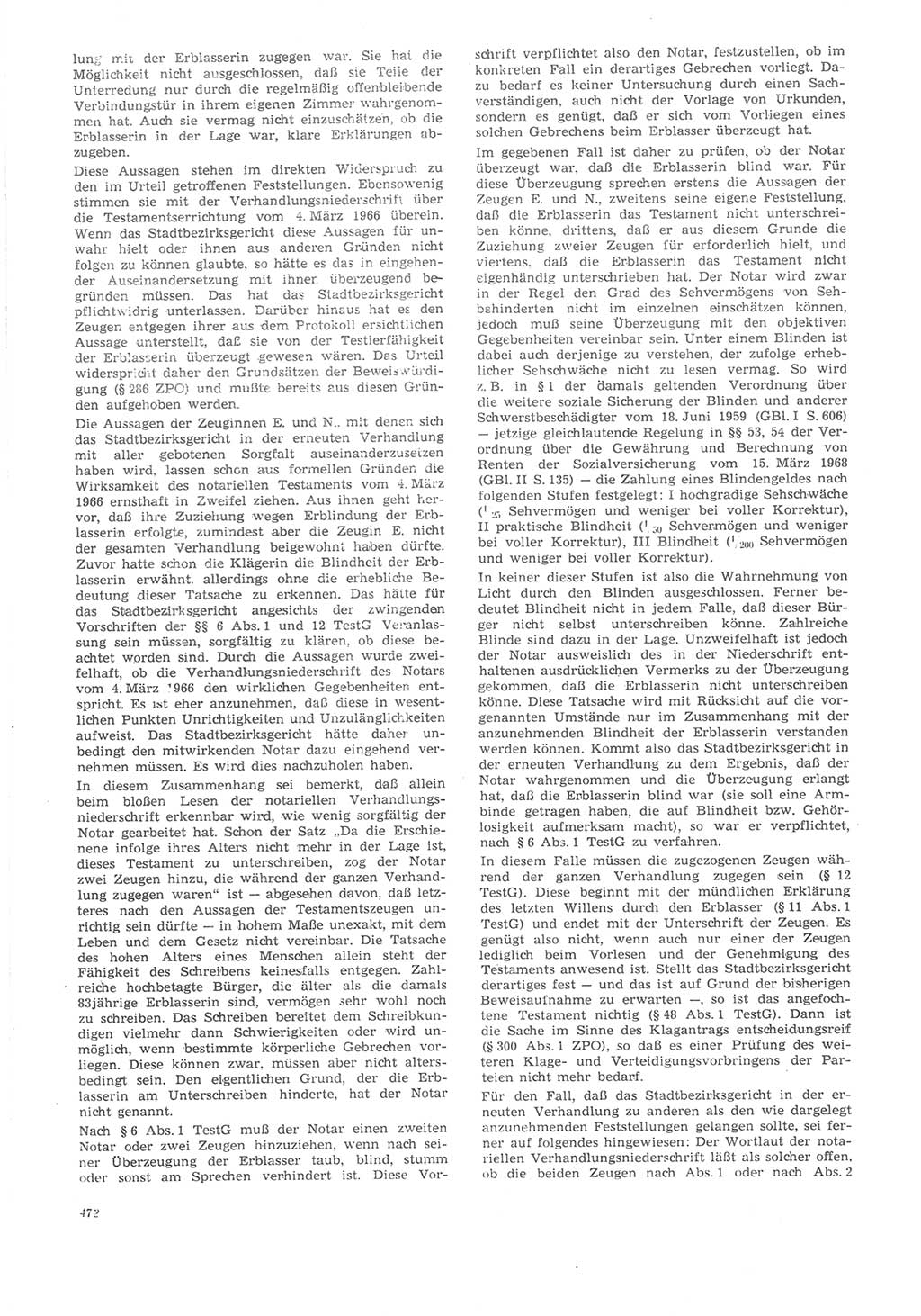 Neue Justiz (NJ), Zeitschrift für Recht und Rechtswissenschaft [Deutsche Demokratische Republik (DDR)], 22. Jahrgang 1968, Seite 472 (NJ DDR 1968, S. 472)