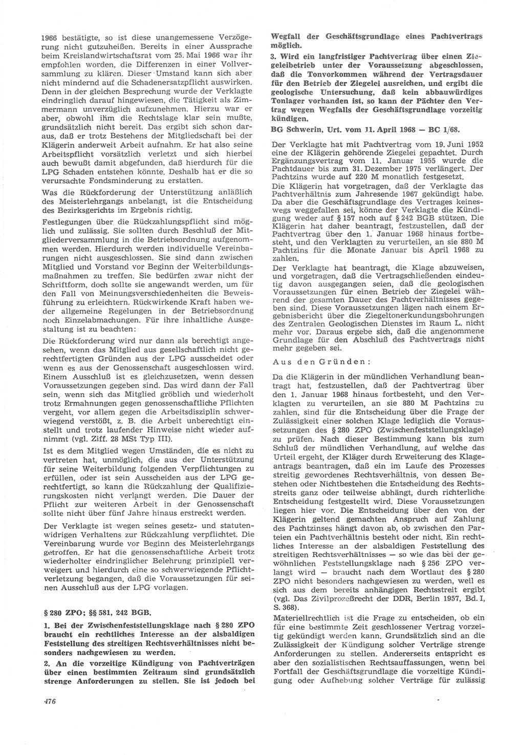 Neue Justiz (NJ), Zeitschrift für Recht und Rechtswissenschaft [Deutsche Demokratische Republik (DDR)], 22. Jahrgang 1968, Seite 476 (NJ DDR 1968, S. 476)