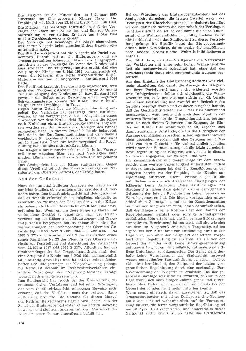 Neue Justiz (NJ), Zeitschrift für Recht und Rechtswissenschaft [Deutsche Demokratische Republik (DDR)], 22. Jahrgang 1968, Seite 478 (NJ DDR 1968, S. 478)