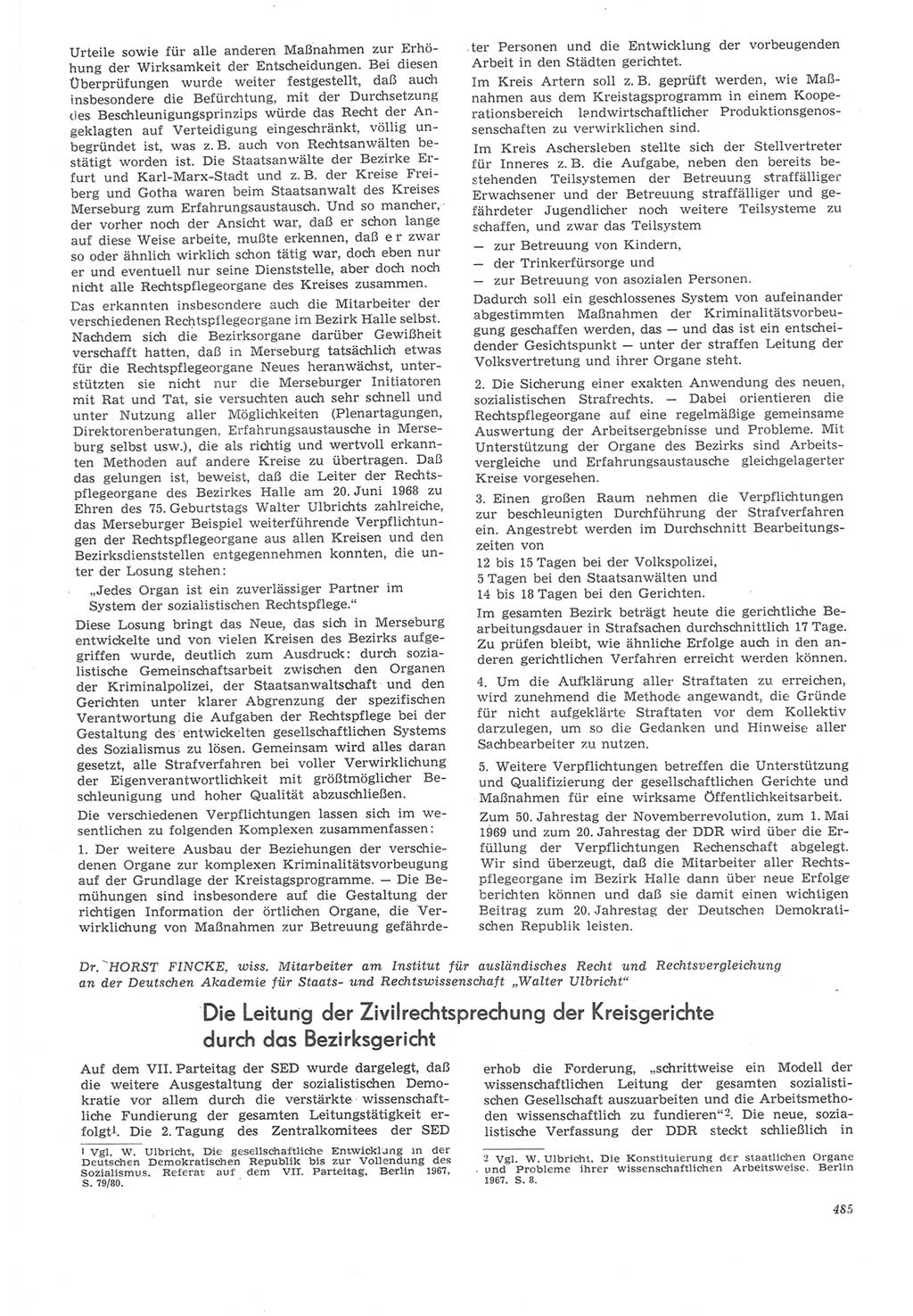 Neue Justiz (NJ), Zeitschrift für Recht und Rechtswissenschaft [Deutsche Demokratische Republik (DDR)], 22. Jahrgang 1968, Seite 485 (NJ DDR 1968, S. 485)