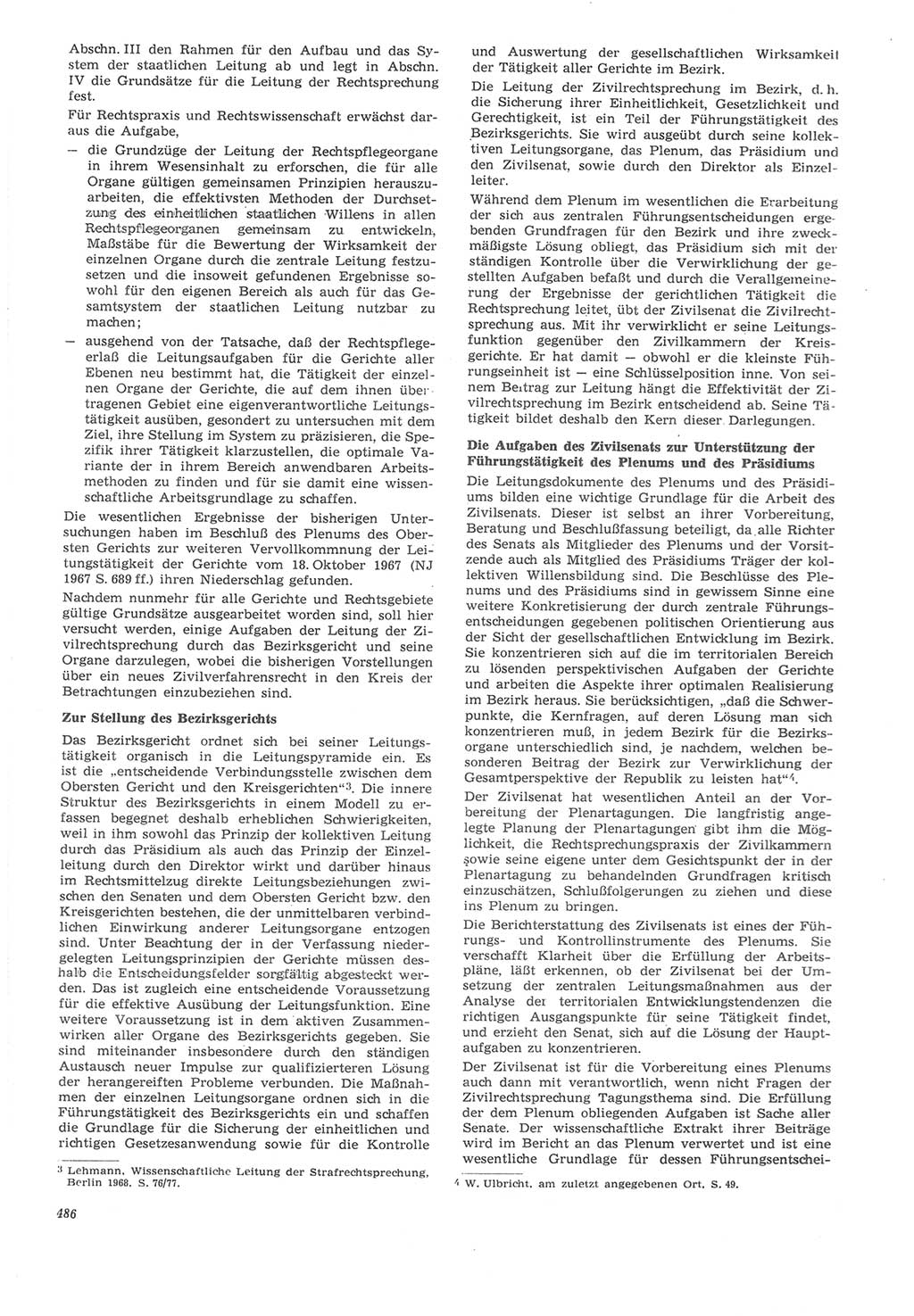 Neue Justiz (NJ), Zeitschrift für Recht und Rechtswissenschaft [Deutsche Demokratische Republik (DDR)], 22. Jahrgang 1968, Seite 486 (NJ DDR 1968, S. 486)