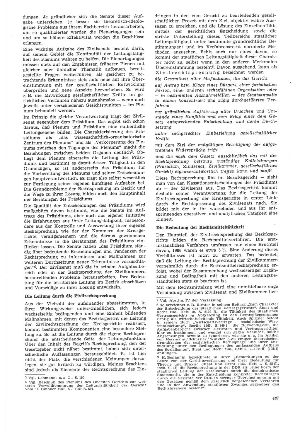 Neue Justiz (NJ), Zeitschrift für Recht und Rechtswissenschaft [Deutsche Demokratische Republik (DDR)], 22. Jahrgang 1968, Seite 487 (NJ DDR 1968, S. 487)
