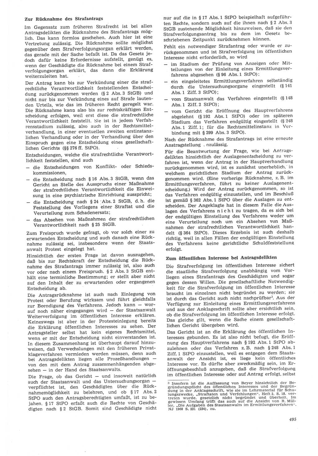 Neue Justiz (NJ), Zeitschrift für Recht und Rechtswissenschaft [Deutsche Demokratische Republik (DDR)], 22. Jahrgang 1968, Seite 495 (NJ DDR 1968, S. 495)