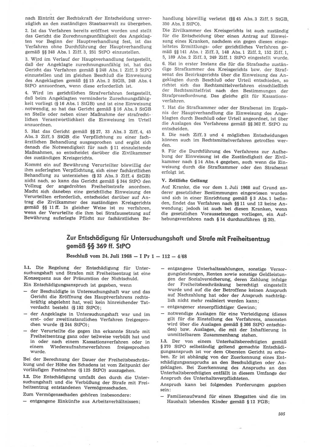 Neue Justiz (NJ), Zeitschrift für Recht und Rechtswissenschaft [Deutsche Demokratische Republik (DDR)], 22. Jahrgang 1968, Seite 505 (NJ DDR 1968, S. 505)