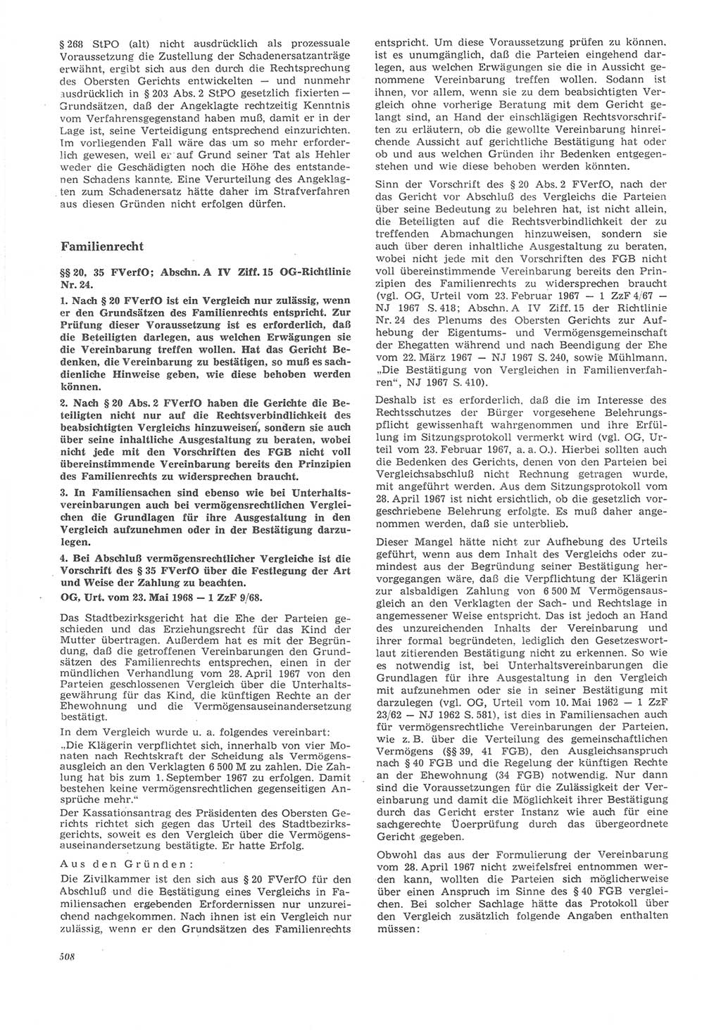 Neue Justiz (NJ), Zeitschrift für Recht und Rechtswissenschaft [Deutsche Demokratische Republik (DDR)], 22. Jahrgang 1968, Seite 508 (NJ DDR 1968, S. 508)