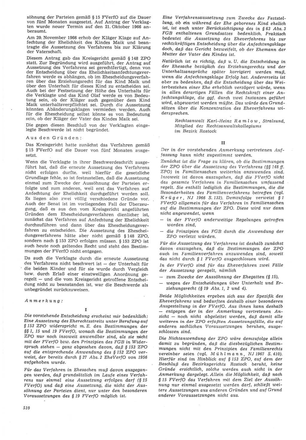 Neue Justiz (NJ), Zeitschrift für Recht und Rechtswissenschaft [Deutsche Demokratische Republik (DDR)], 22. Jahrgang 1968, Seite 510 (NJ DDR 1968, S. 510)