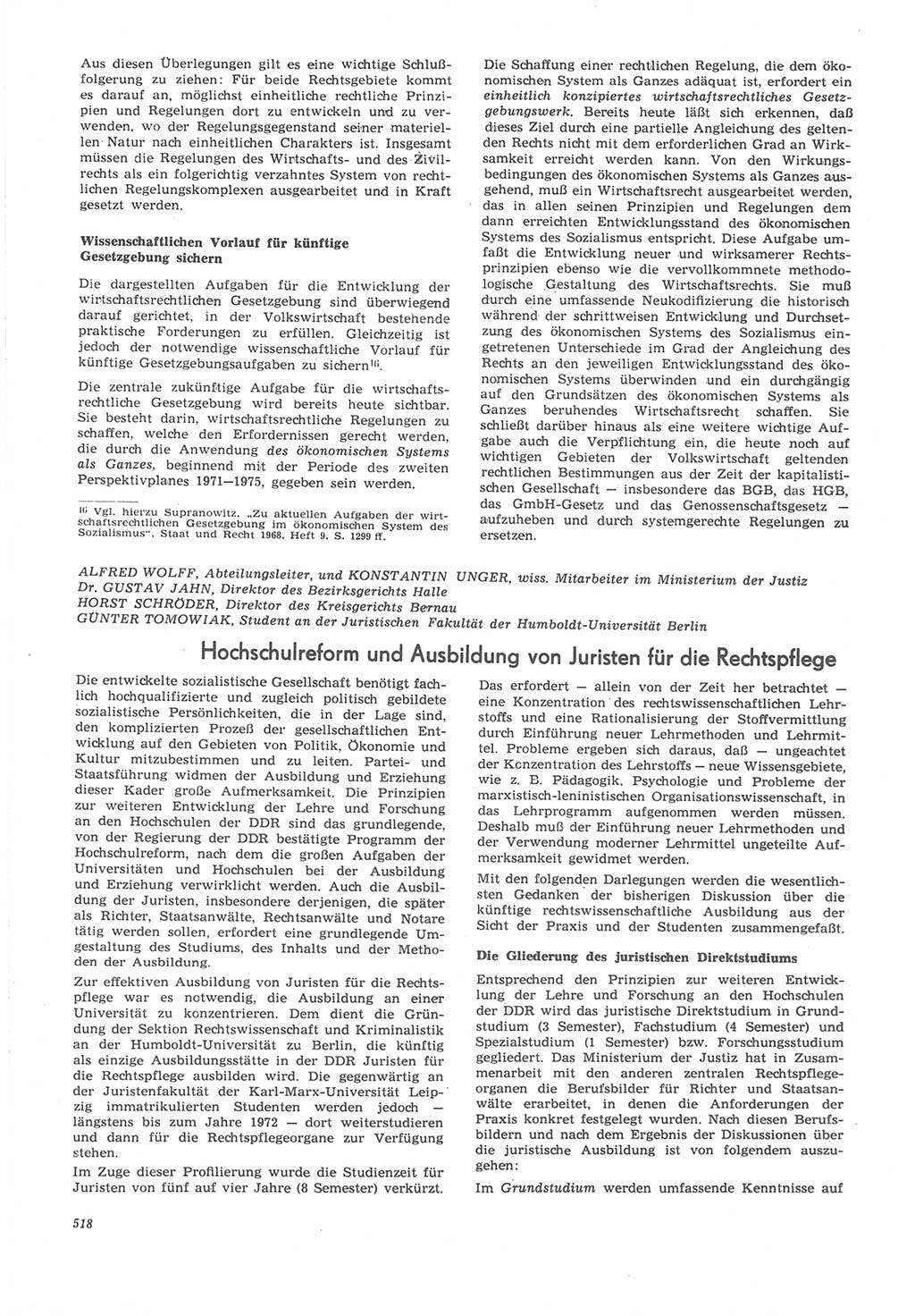 Neue Justiz (NJ), Zeitschrift für Recht und Rechtswissenschaft [Deutsche Demokratische Republik (DDR)], 22. Jahrgang 1968, Seite 518 (NJ DDR 1968, S. 518)