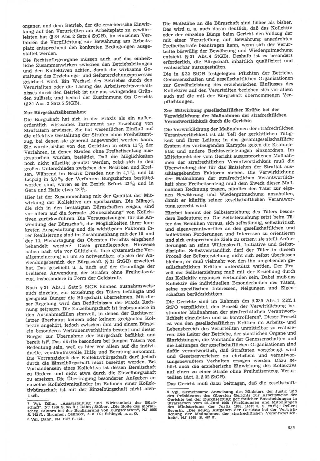 Neue Justiz (NJ), Zeitschrift für Recht und Rechtswissenschaft [Deutsche Demokratische Republik (DDR)], 22. Jahrgang 1968, Seite 525 (NJ DDR 1968, S. 525)