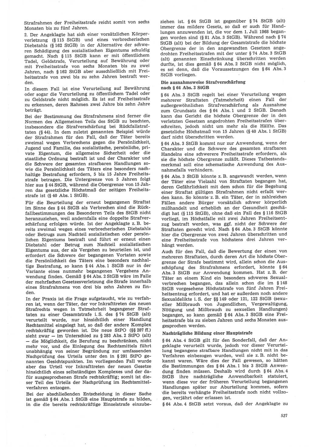 Neue Justiz (NJ), Zeitschrift für Recht und Rechtswissenschaft [Deutsche Demokratische Republik (DDR)], 22. Jahrgang 1968, Seite 527 (NJ DDR 1968, S. 527)