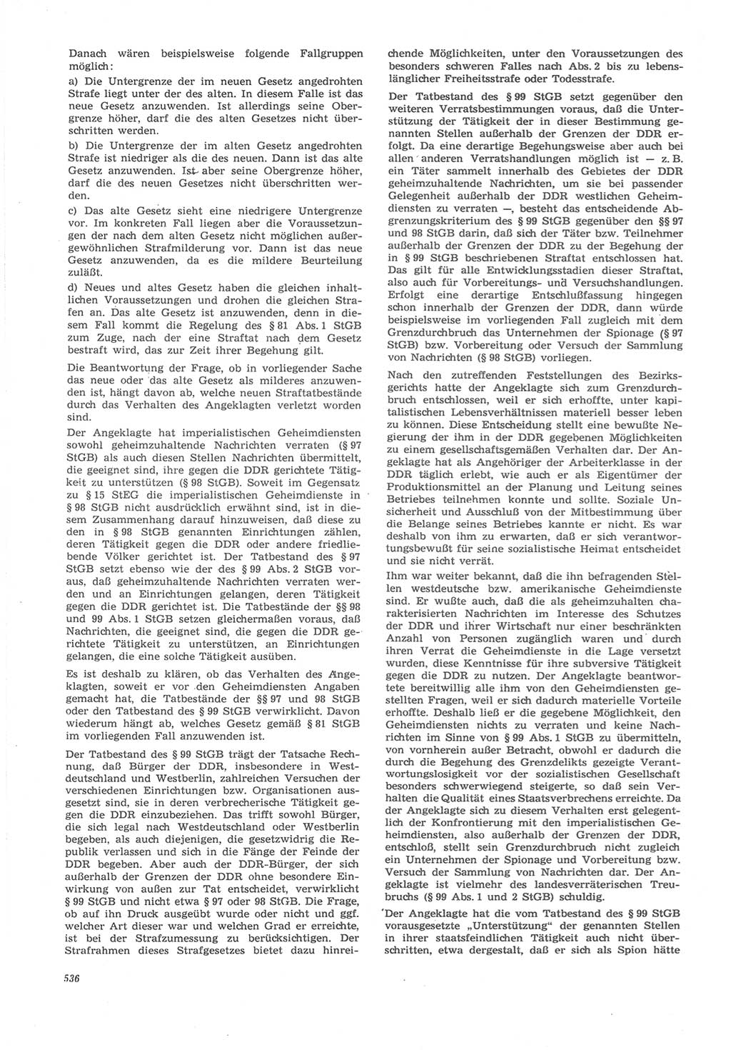 Neue Justiz (NJ), Zeitschrift für Recht und Rechtswissenschaft [Deutsche Demokratische Republik (DDR)], 22. Jahrgang 1968, Seite 536 (NJ DDR 1968, S. 536)