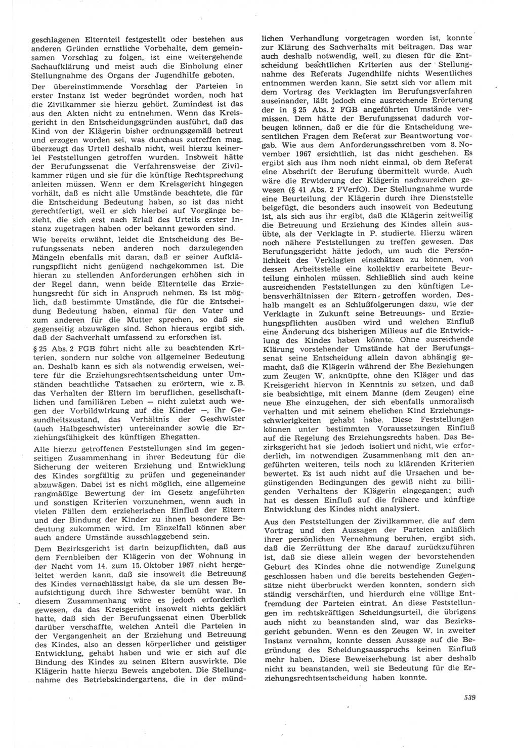 Neue Justiz (NJ), Zeitschrift für Recht und Rechtswissenschaft [Deutsche Demokratische Republik (DDR)], 22. Jahrgang 1968, Seite 539 (NJ DDR 1968, S. 539)