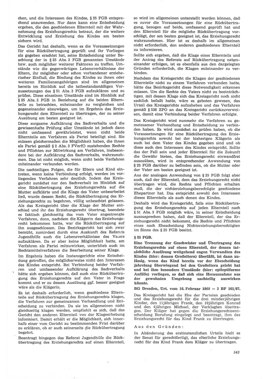 Neue Justiz (NJ), Zeitschrift für Recht und Rechtswissenschaft [Deutsche Demokratische Republik (DDR)], 22. Jahrgang 1968, Seite 543 (NJ DDR 1968, S. 543)