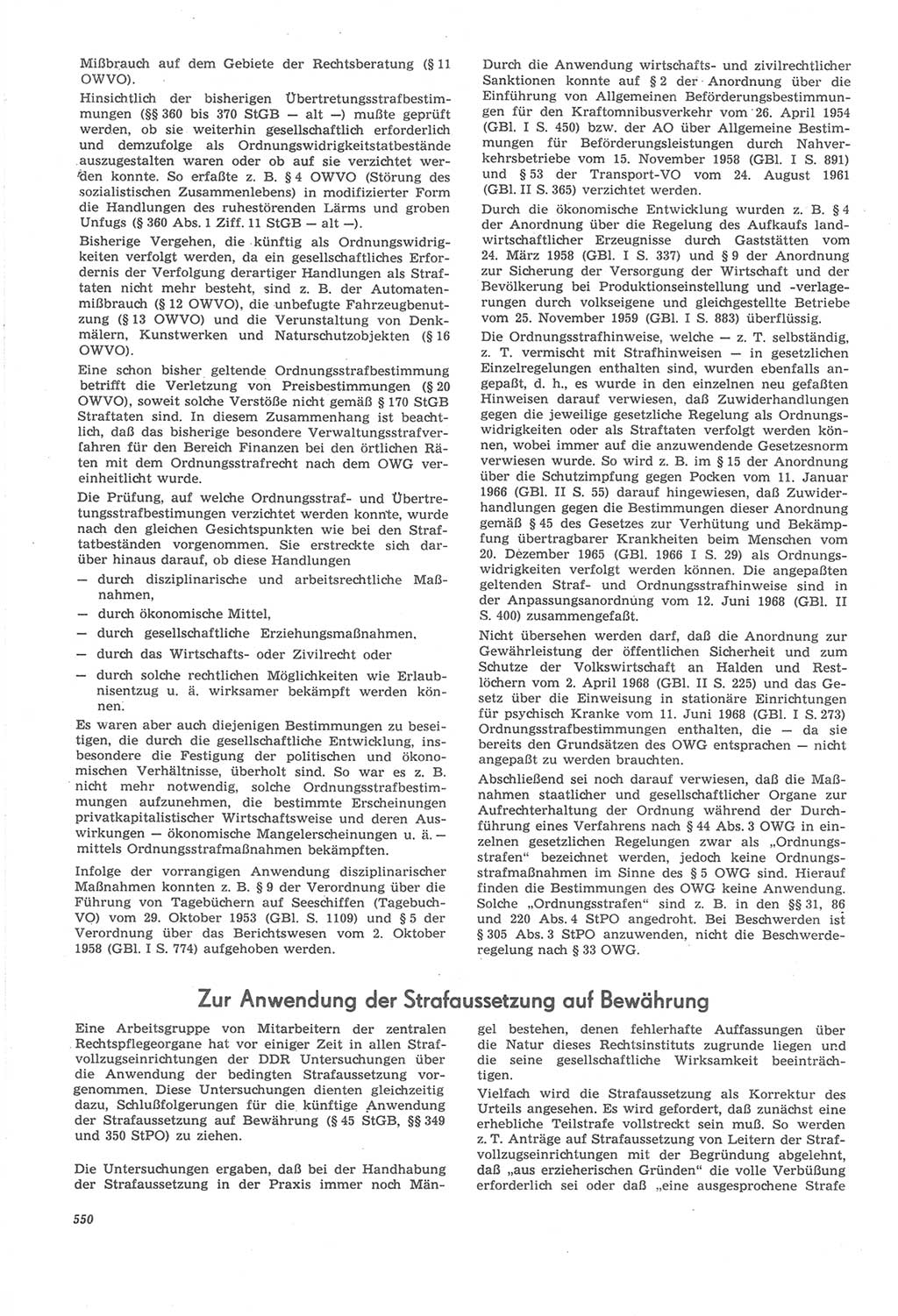 Neue Justiz (NJ), Zeitschrift für Recht und Rechtswissenschaft [Deutsche Demokratische Republik (DDR)], 22. Jahrgang 1968, Seite 550 (NJ DDR 1968, S. 550)