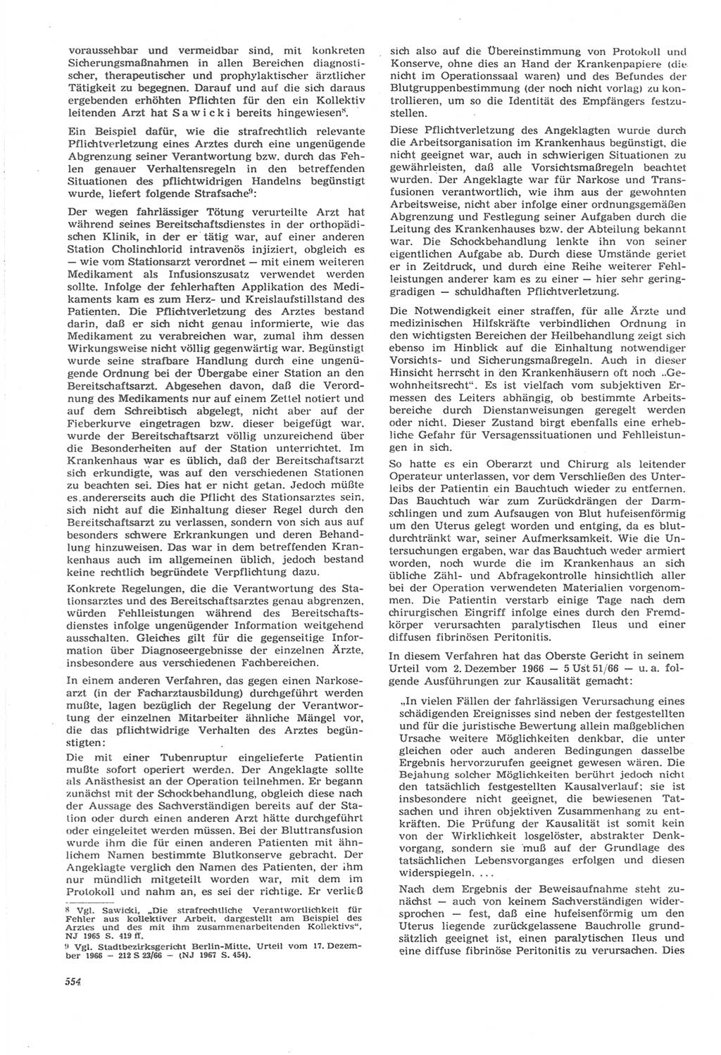 Neue Justiz (NJ), Zeitschrift für Recht und Rechtswissenschaft [Deutsche Demokratische Republik (DDR)], 22. Jahrgang 1968, Seite 554 (NJ DDR 1968, S. 554)