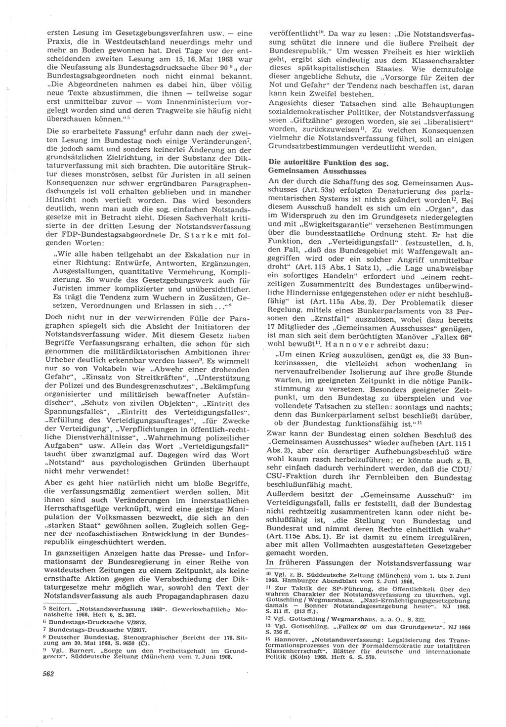 Neue Justiz (NJ), Zeitschrift für Recht und Rechtswissenschaft [Deutsche Demokratische Republik (DDR)], 22. Jahrgang 1968, Seite 562 (NJ DDR 1968, S. 562)