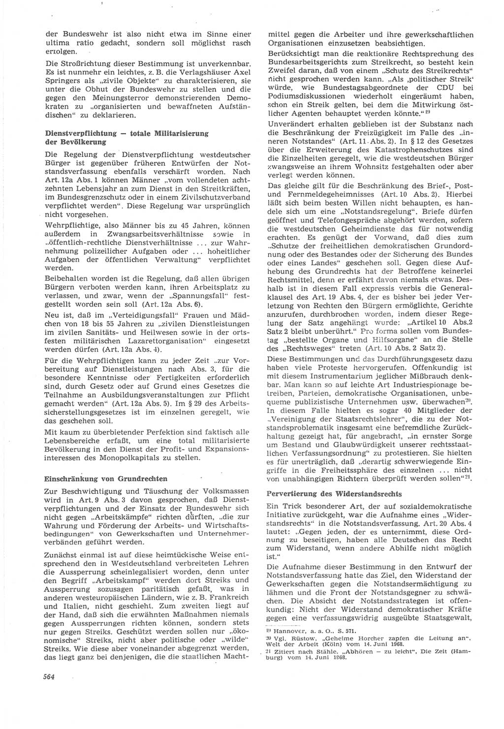 Neue Justiz (NJ), Zeitschrift für Recht und Rechtswissenschaft [Deutsche Demokratische Republik (DDR)], 22. Jahrgang 1968, Seite 564 (NJ DDR 1968, S. 564)