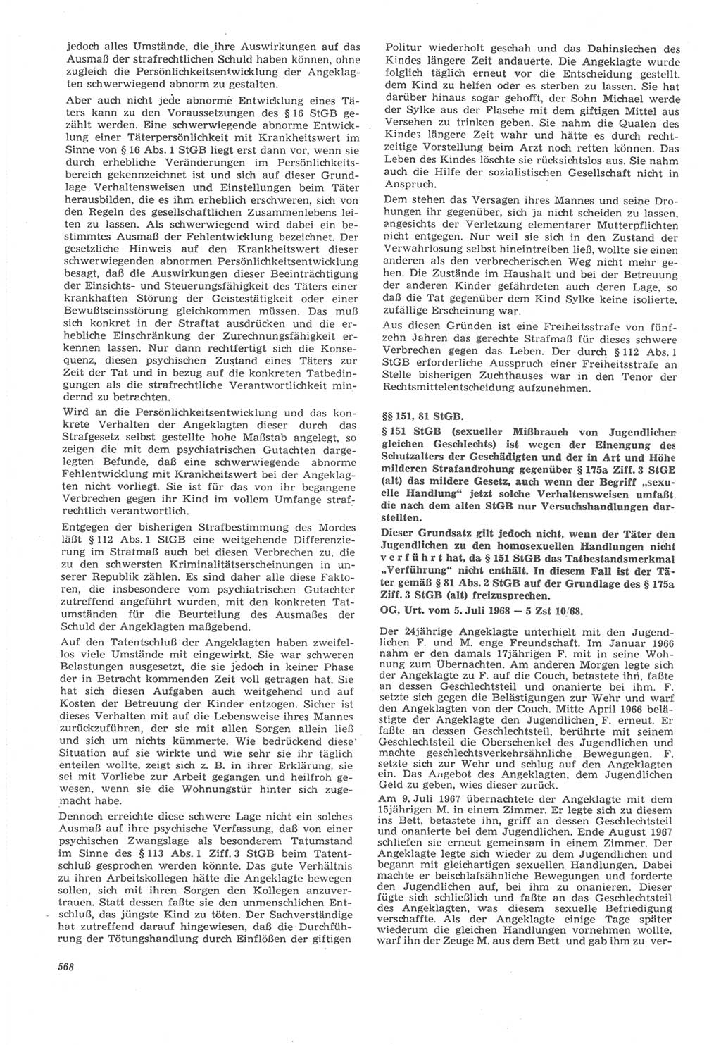 Neue Justiz (NJ), Zeitschrift für Recht und Rechtswissenschaft [Deutsche Demokratische Republik (DDR)], 22. Jahrgang 1968, Seite 568 (NJ DDR 1968, S. 568)