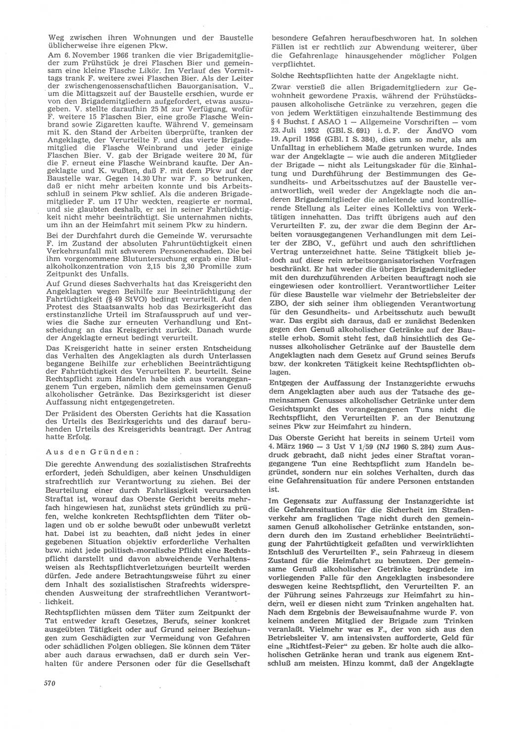 Neue Justiz (NJ), Zeitschrift für Recht und Rechtswissenschaft [Deutsche Demokratische Republik (DDR)], 22. Jahrgang 1968, Seite 570 (NJ DDR 1968, S. 570)