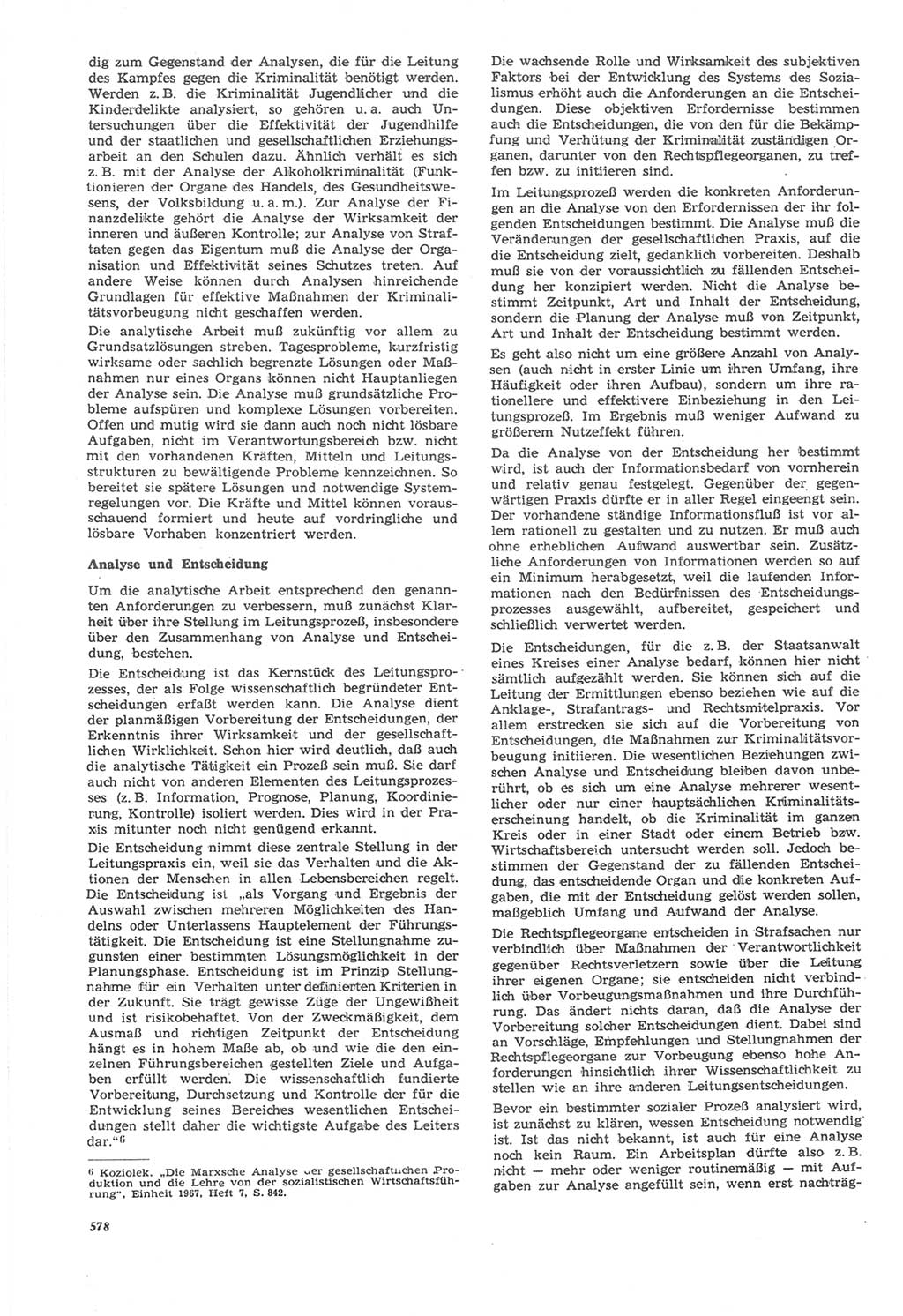 Neue Justiz (NJ), Zeitschrift für Recht und Rechtswissenschaft [Deutsche Demokratische Republik (DDR)], 22. Jahrgang 1968, Seite 578 (NJ DDR 1968, S. 578)