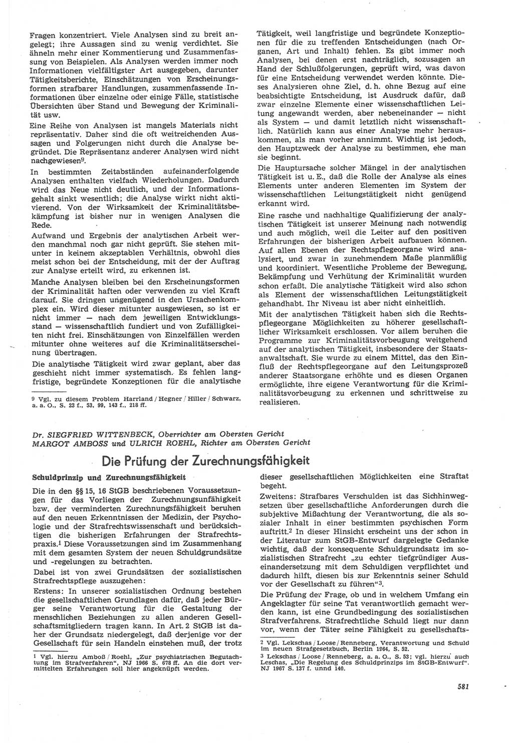 Neue Justiz (NJ), Zeitschrift für Recht und Rechtswissenschaft [Deutsche Demokratische Republik (DDR)], 22. Jahrgang 1968, Seite 581 (NJ DDR 1968, S. 581)