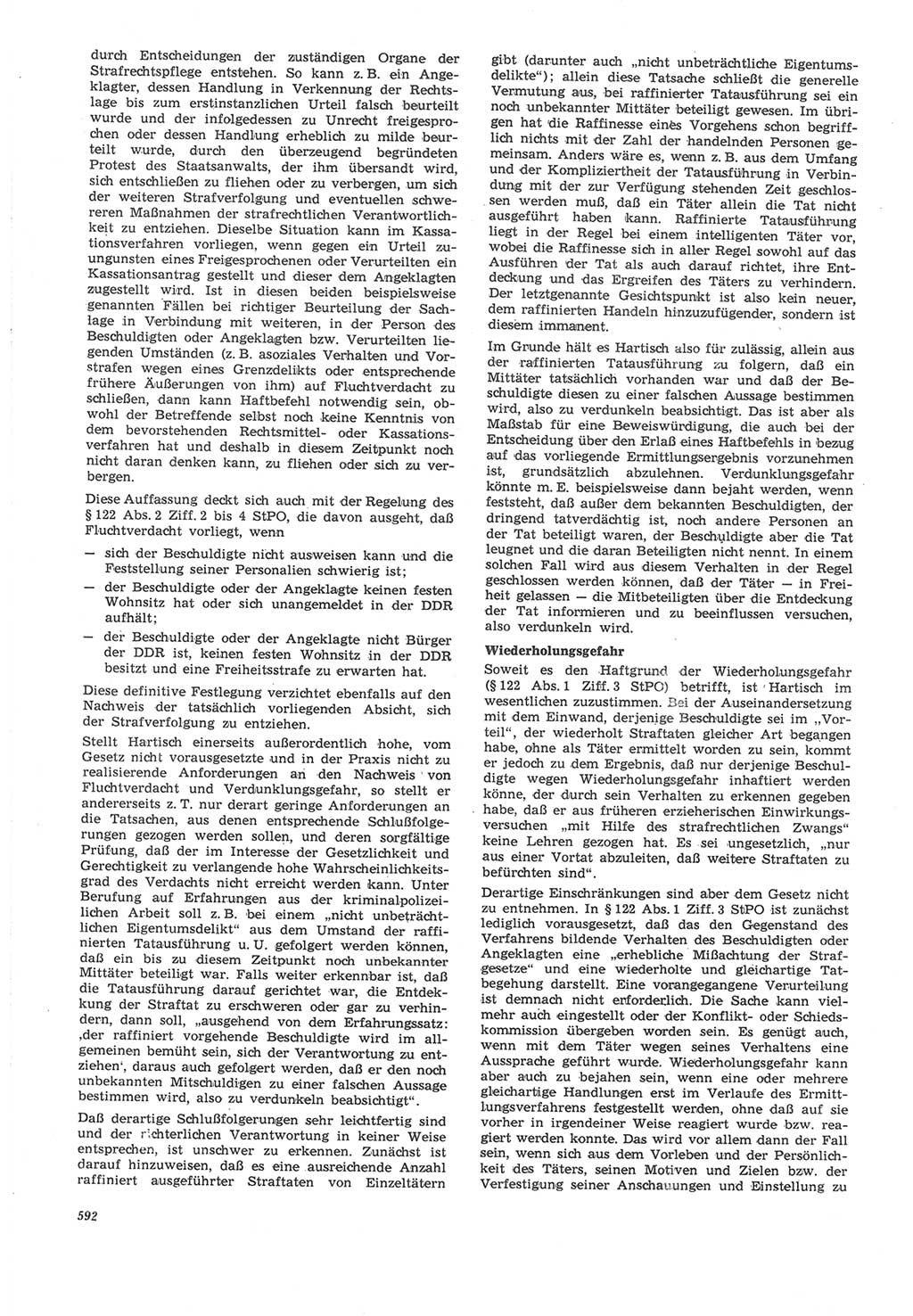 Neue Justiz (NJ), Zeitschrift für Recht und Rechtswissenschaft [Deutsche Demokratische Republik (DDR)], 22. Jahrgang 1968, Seite 592 (NJ DDR 1968, S. 592)