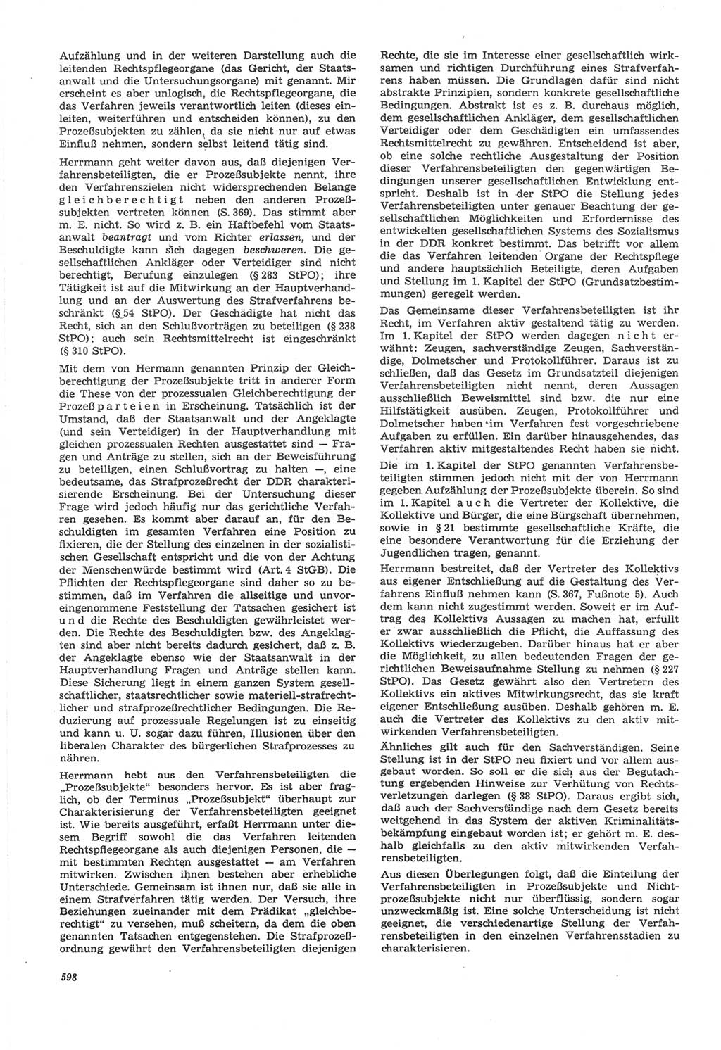 Neue Justiz (NJ), Zeitschrift für Recht und Rechtswissenschaft [Deutsche Demokratische Republik (DDR)], 22. Jahrgang 1968, Seite 598 (NJ DDR 1968, S. 598)