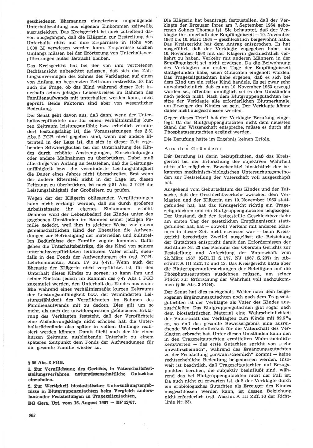 Neue Justiz (NJ), Zeitschrift für Recht und Rechtswissenschaft [Deutsche Demokratische Republik (DDR)], 22. Jahrgang 1968, Seite 608 (NJ DDR 1968, S. 608)
