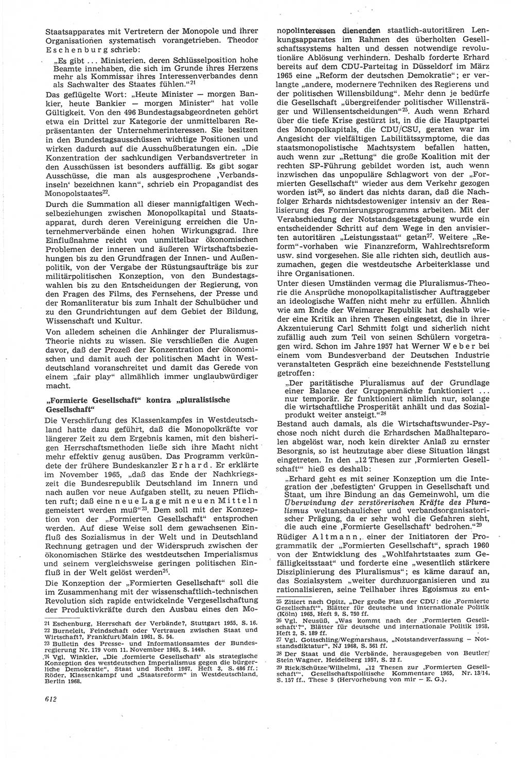 Neue Justiz (NJ), Zeitschrift für Recht und Rechtswissenschaft [Deutsche Demokratische Republik (DDR)], 22. Jahrgang 1968, Seite 612 (NJ DDR 1968, S. 612)