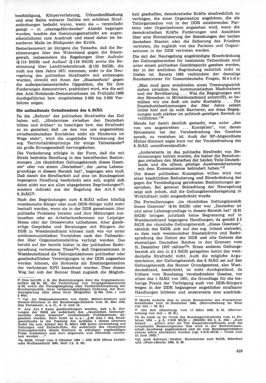 Neue Justiz (NJ), Zeitschrift für Recht und Rechtswissenschaft [Deutsche Demokratische Republik (DDR)], 22. Jahrgang 1968, Seite 629 (NJ DDR 1968, S. 629)