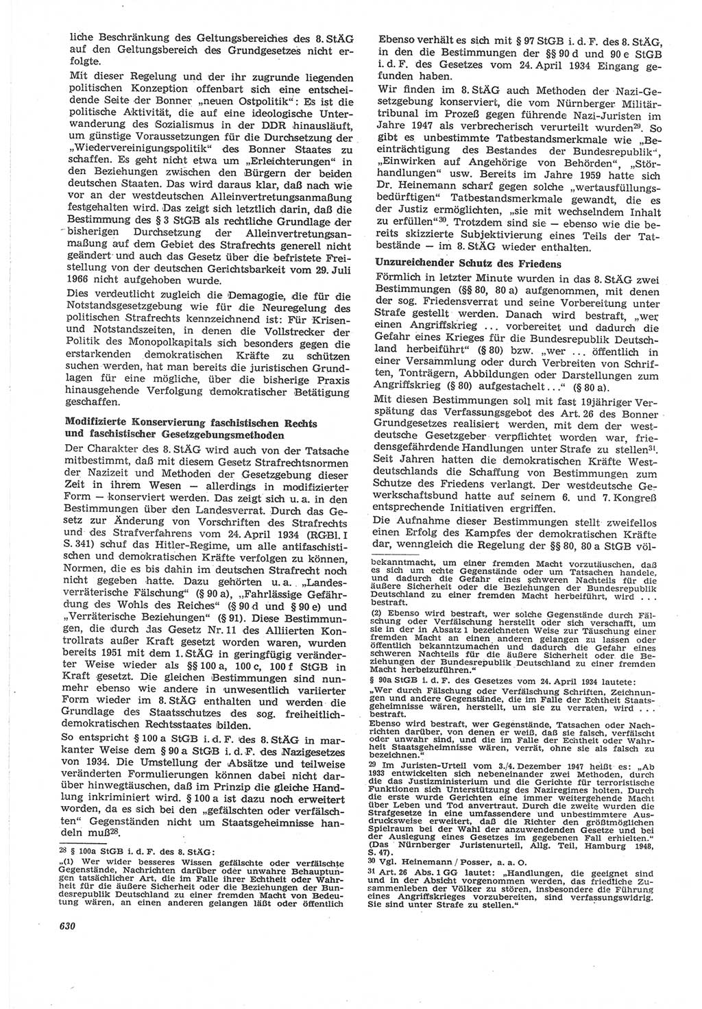 Neue Justiz (NJ), Zeitschrift für Recht und Rechtswissenschaft [Deutsche Demokratische Republik (DDR)], 22. Jahrgang 1968, Seite 630 (NJ DDR 1968, S. 630)