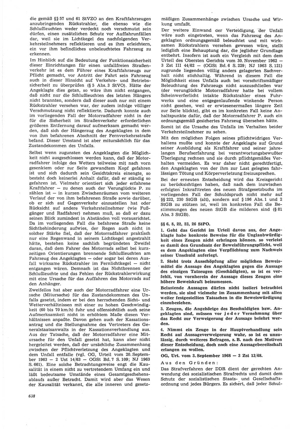 Neue Justiz (NJ), Zeitschrift für Recht und Rechtswissenschaft [Deutsche Demokratische Republik (DDR)], 22. Jahrgang 1968, Seite 638 (NJ DDR 1968, S. 638)