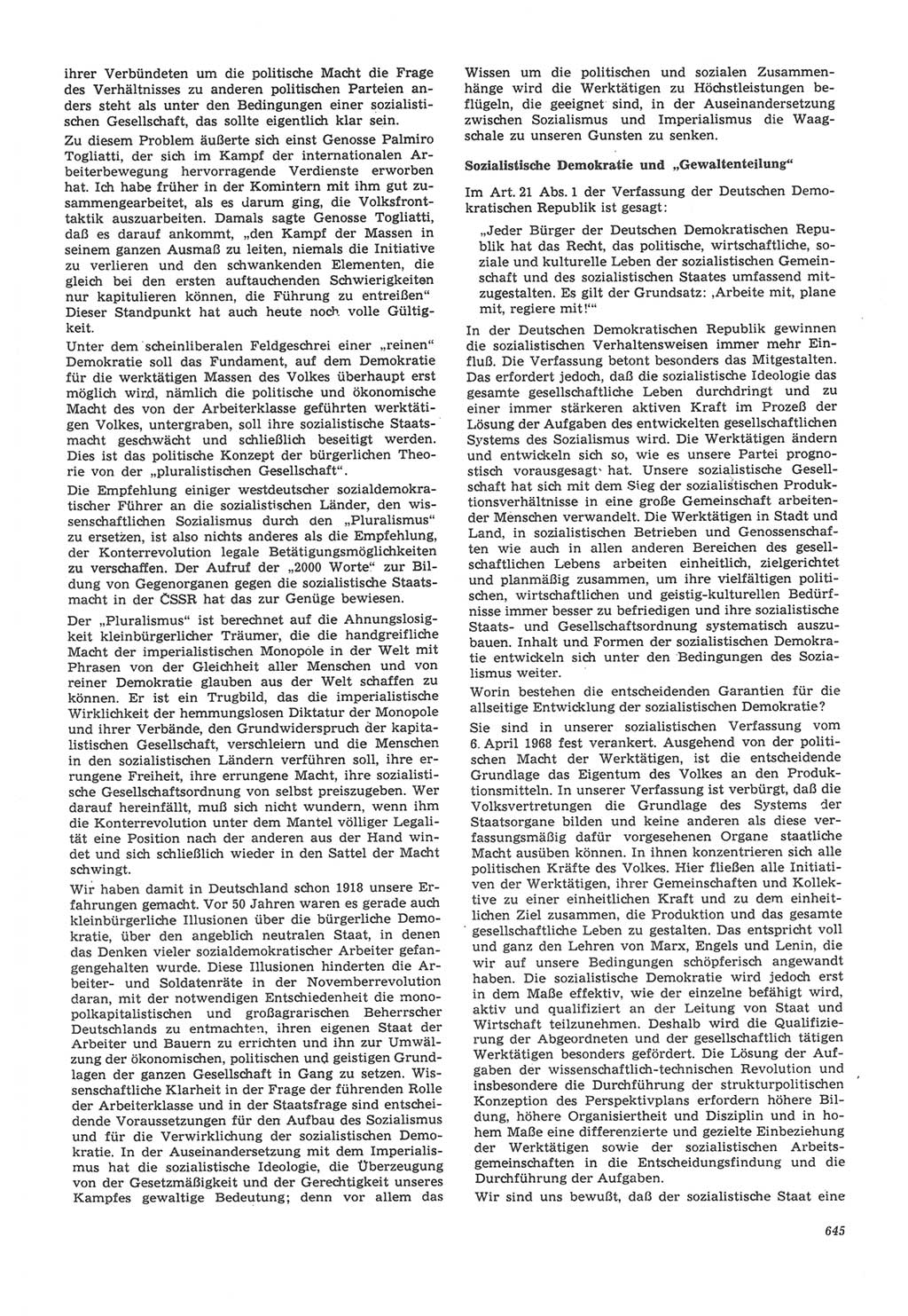Neue Justiz (NJ), Zeitschrift für Recht und Rechtswissenschaft [Deutsche Demokratische Republik (DDR)], 22. Jahrgang 1968, Seite 645 (NJ DDR 1968, S. 645)