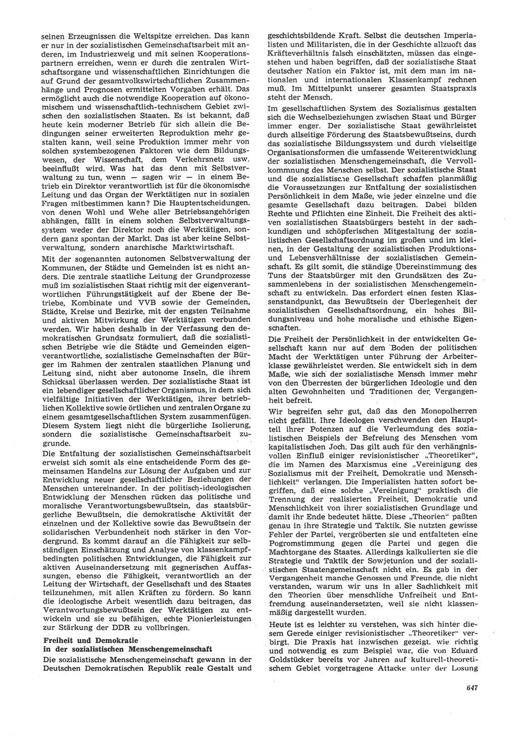 Neue Justiz (NJ), Zeitschrift für Recht und Rechtswissenschaft [Deutsche Demokratische Republik (DDR)], 22. Jahrgang 1968, Seite 647 (NJ DDR 1968, S. 647)