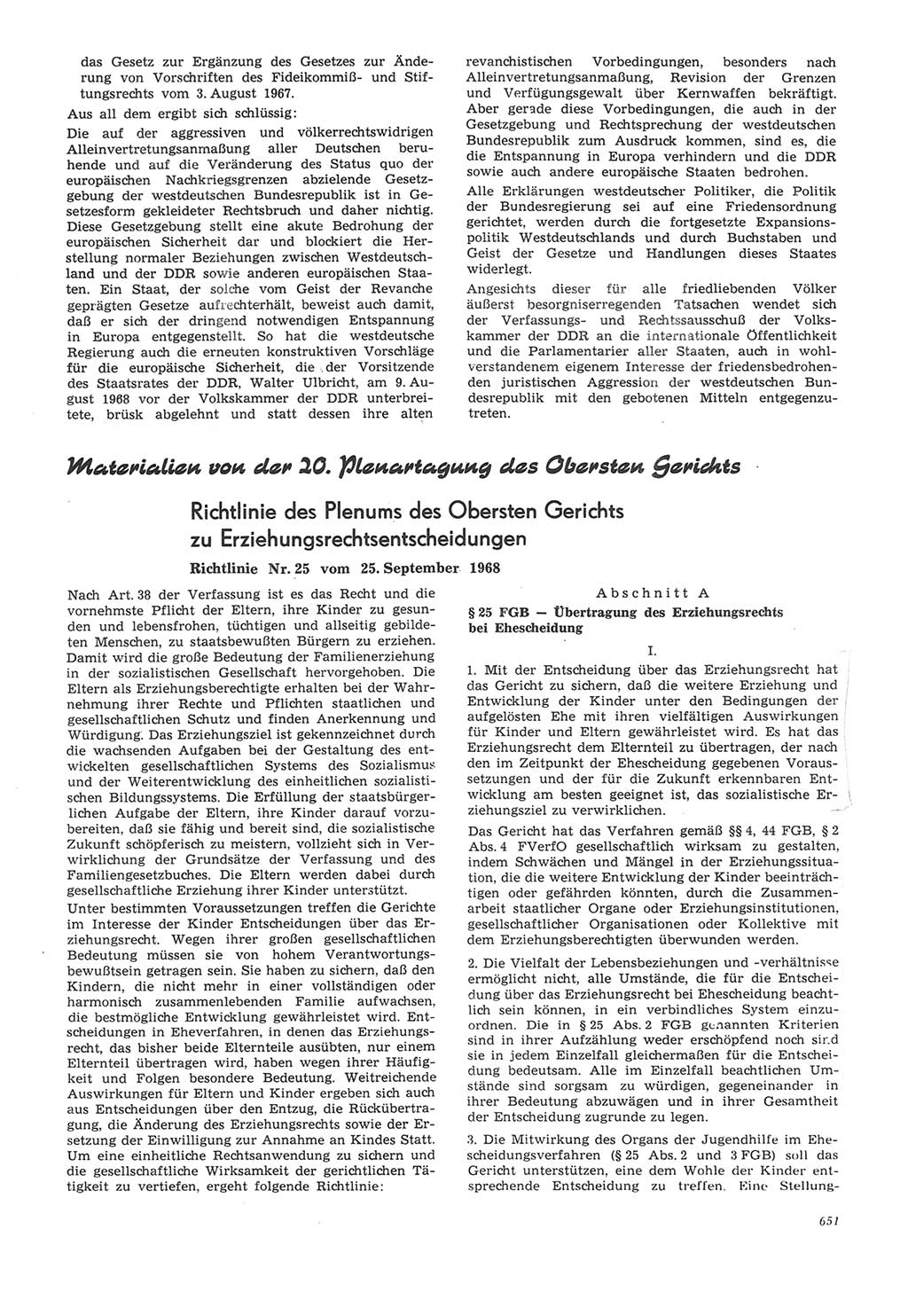 Neue Justiz (NJ), Zeitschrift für Recht und Rechtswissenschaft [Deutsche Demokratische Republik (DDR)], 22. Jahrgang 1968, Seite 651 (NJ DDR 1968, S. 651)